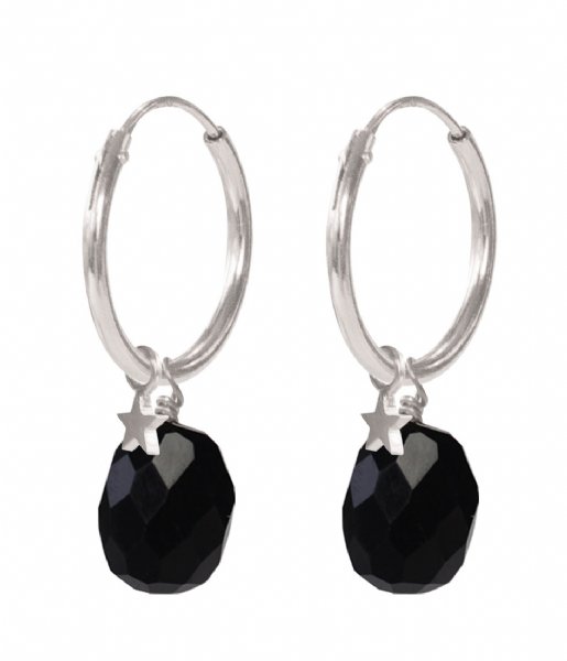 A Beautiful Story Earring Black Onyx Star Earrings Sterling silver (1090)