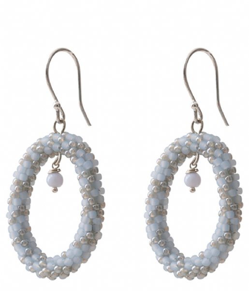 A Beautiful Story Earring Faith Blue Lace Agate Silver Plated Earring silver plated (BL22579)