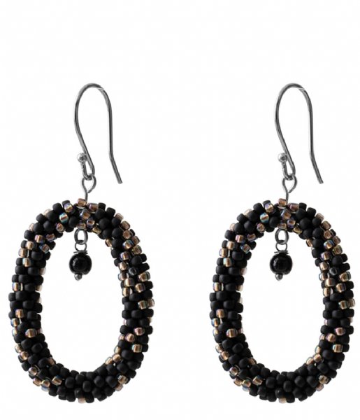A Beautiful Story Earring Faith Black Onyx Silver Plated Earring silver plated (BL22897)