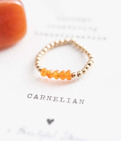 A Beautiful Story Ring Beauty Carnelian Gold Ring M/L goud (BL24536)