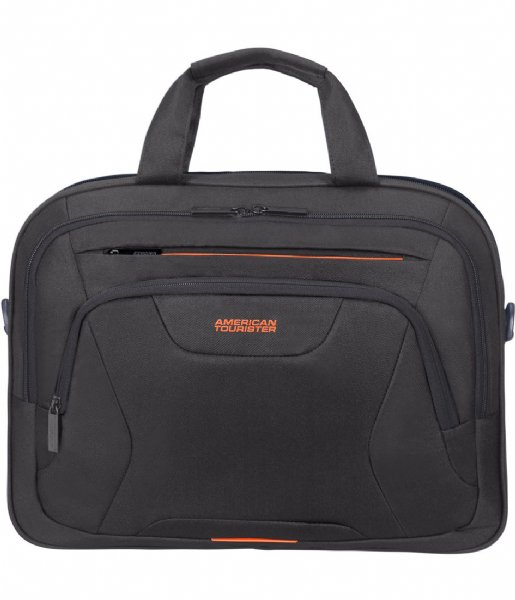 American Tourister Laptop Shoulder Bag At Work Laptop Bag 15.6 Inch Black/Orange (1070)