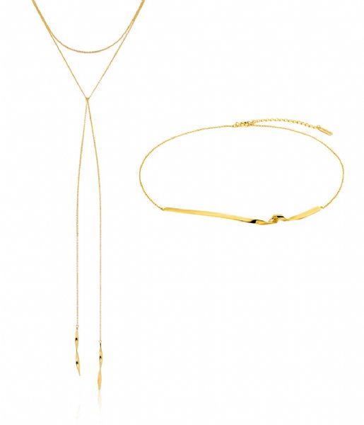 Ania Haie Necklace Giftset Helix Lariat and twist Necklace Gold colored