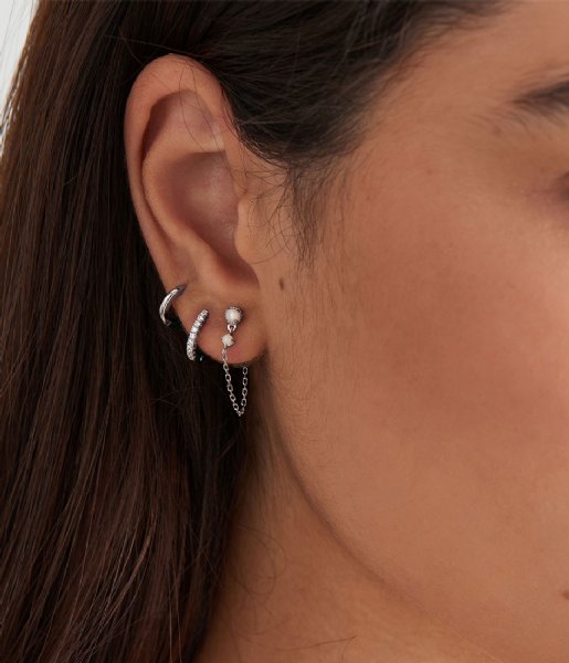 Ania Haie Earring Sparkle Mini Hoop Earrings Silver