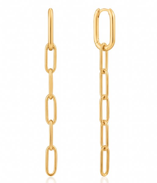 Ania Haie Earring AH E021-02G 925 Sterling Zilver Chain Reaction Zilver geelgoudverguld