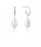 Ania Haie Earring 925 Sterling Zilver Pearl Mini Hoop Earrings Zilverkleurig