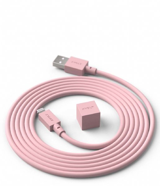 Avolt Gadget Cable 1 USB A to lightning Old Pink (C1-USB-C89-18-P)
