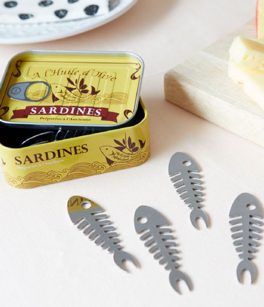 Balvi Kitchen Snack Fork Sardines 6x Yellow