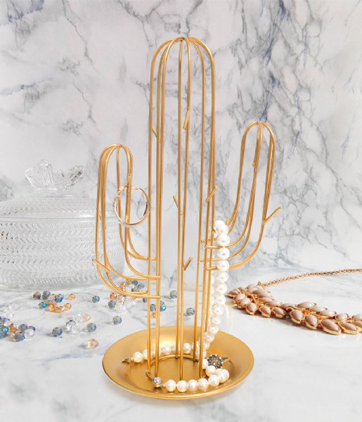 Balvi Decorative object Jewellery Rack Cactus Gold
