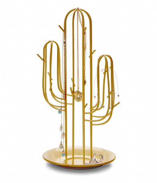 Balvi Decorative object Jewellery Rack Cactus Gold