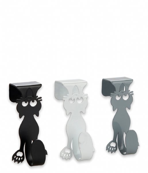 Balvi Decorative object Drawer Hook Curious Cat 3x Black
