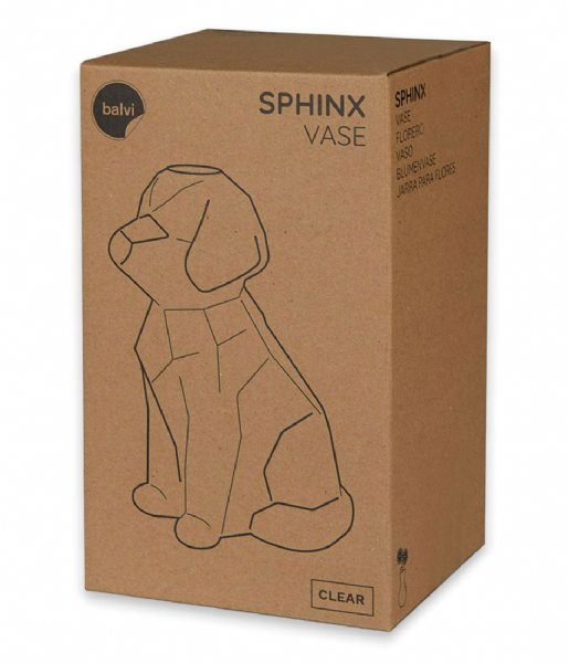 Balvi Decorative object Vase Sphinx Dog Transparant