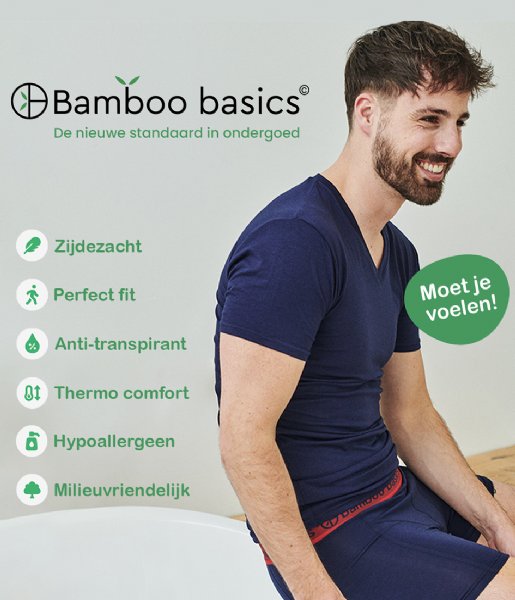 Bamboo Basics T shirt Velo T-shirt V-hals 2-pack Navy (2)