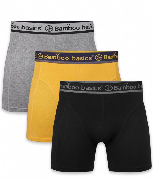 Bamboo Basics  Rico Boxershort 3-pack Grey Melange Ocre Black (020)