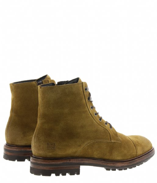 Blackstone Lace-up boot High Top Suede Boots Dull Gold