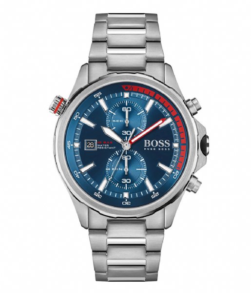 BOSS Watch Watch Globetrotter Silver colored