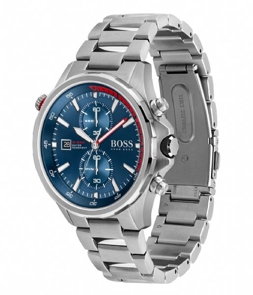 BOSS Watch Watch Globetrotter Silver colored