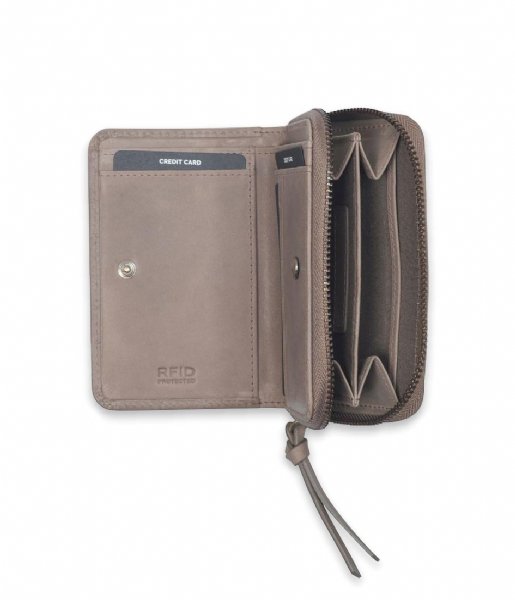 Burkely Zip wallet Burkely Croco Cassy Wallet S Flap Pebble taupe (25)