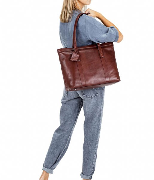 Burkely Laptop Shoulder Bag Suburb Seth Wide Shopper 15.6 Inch Brown (22)