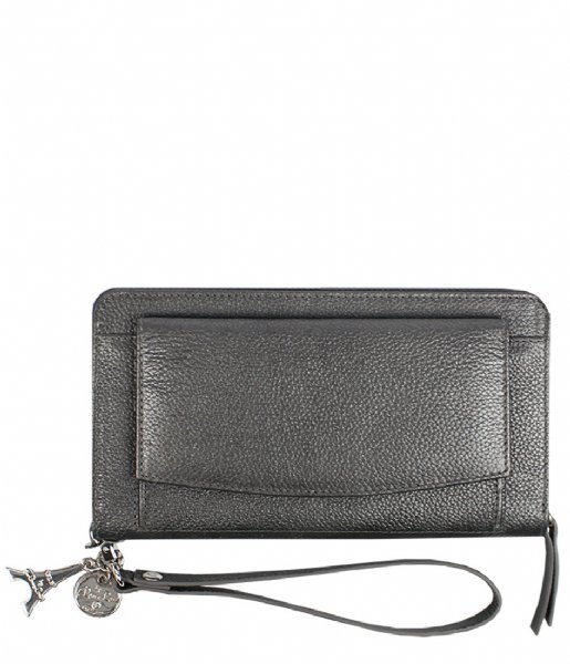 LouLou Essentiels Zip wallet Pearl Shine dark grey