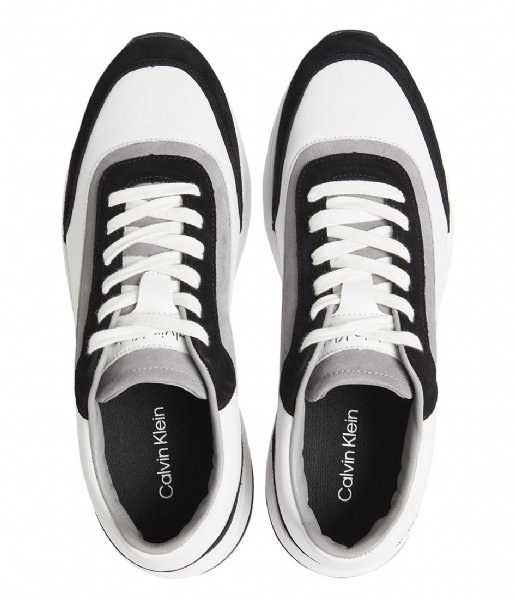 Calvin Klein Sneaker Low Top Lace Up Leather Black White (00T)