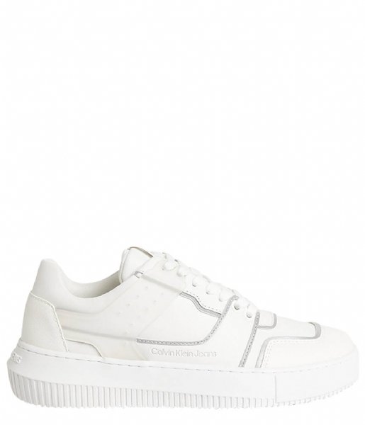 Calvin Klein Sneaker Chunky Cupsole Laceup Low Tpu M White Silver (0LC)