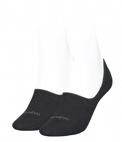 Calvin Klein Sock Women Footie Mid Cut 2-Pack Black (001)