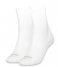 Calvin Klein Sock Women Footie Mid Cut 2P White (002)