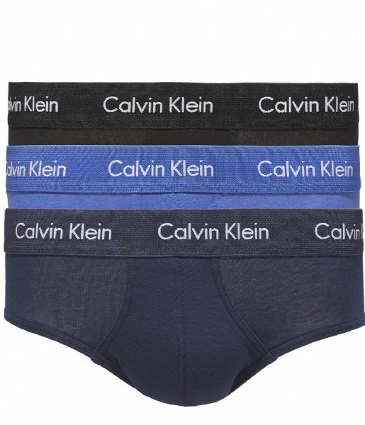 Calvin Klein Brief 3P Hip Brief 3-Pack Black/Blueshadow/Cobaltwater Dtm Wb (4KU)