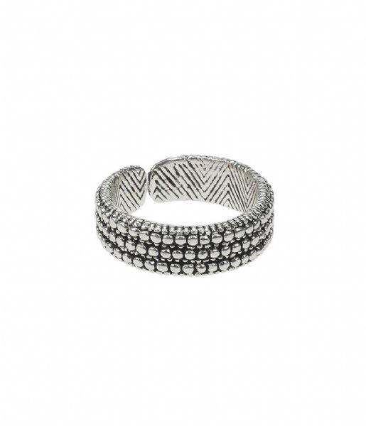 Camps en Camps Ring silver plated dotted ring Silver plated