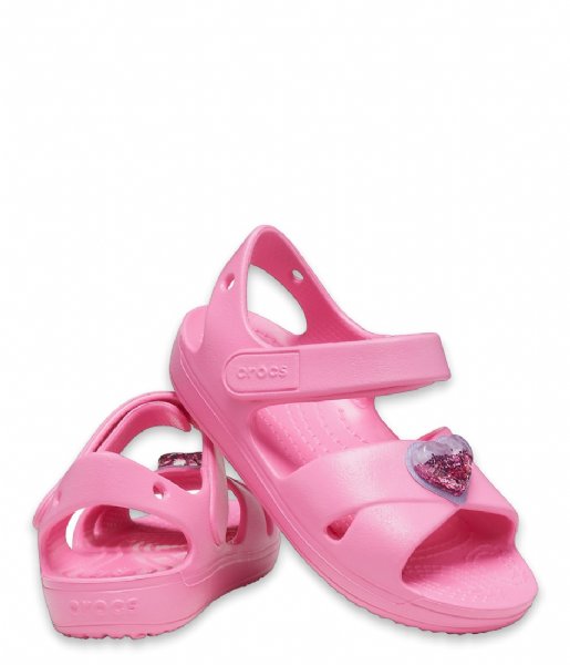 Crocs Sandal Classic Cross Strap Charm Sandal T Pink Lemonade (669)
