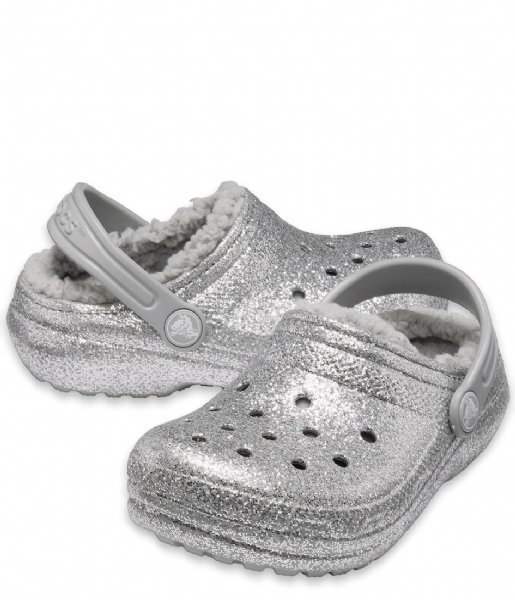 Crocs Clogs Classic Glitter Lined Clog K Glitter Silver Silver (00N)