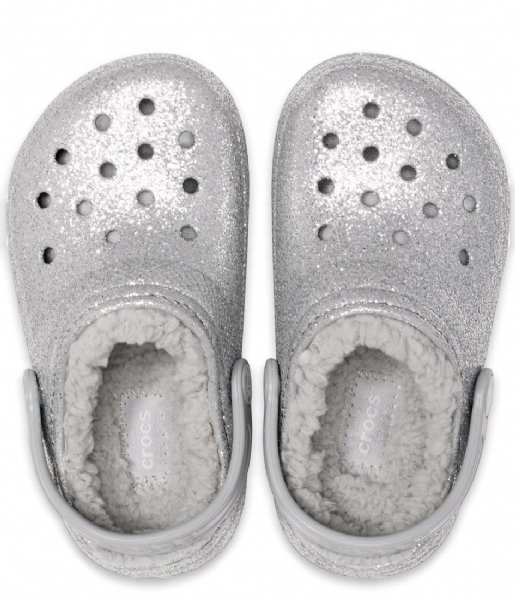 Crocs Clogs Classic Glitter Lined Clog K Glitter Silver Silver (00N)
