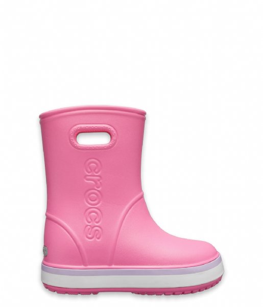Crocs Rain boot Kids Crocband Rain Boot Pink Lemonade/Lavender (6QM)