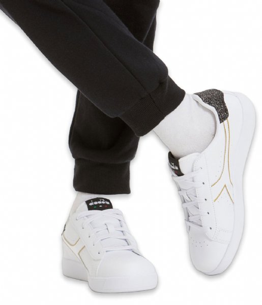 Diadora Sneaker Game P Gs Girl White Black Gold (C2296)