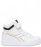Diadora Sneaker Game P High Girl Ps White Black Gold (C2296)