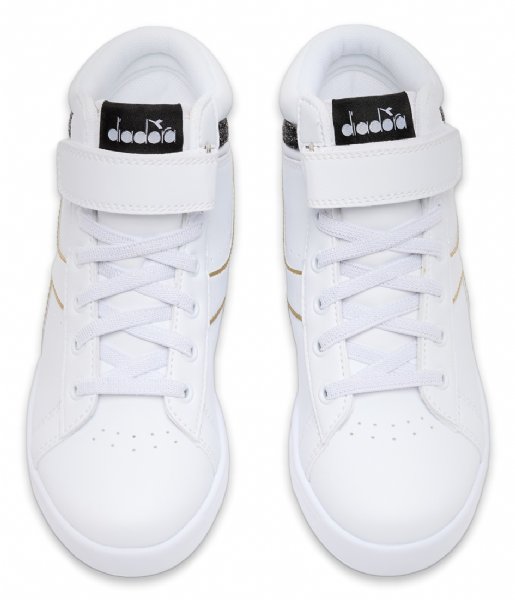 Diadora Sneaker Game P High Girl Ps White Black Gold (C2296)