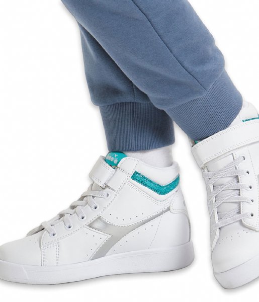 Diadora Sneaker Game P High Girl Ps White Blue Turquoise (C8885)