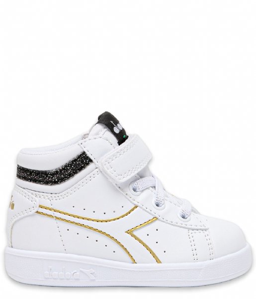 Diadora Sneaker Game P High Girl Td White Black Gold (C2296)