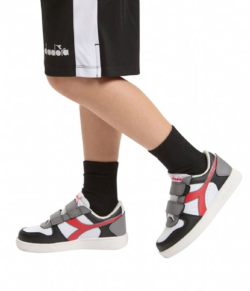 Diadora Sneaker Magic Basket Low Ps White Black Aurora Red (C9905)