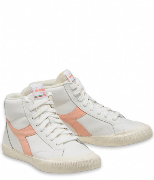 Diadora Sneaker Melody Mid Leather Dirty White Peach Parfait (C9298)