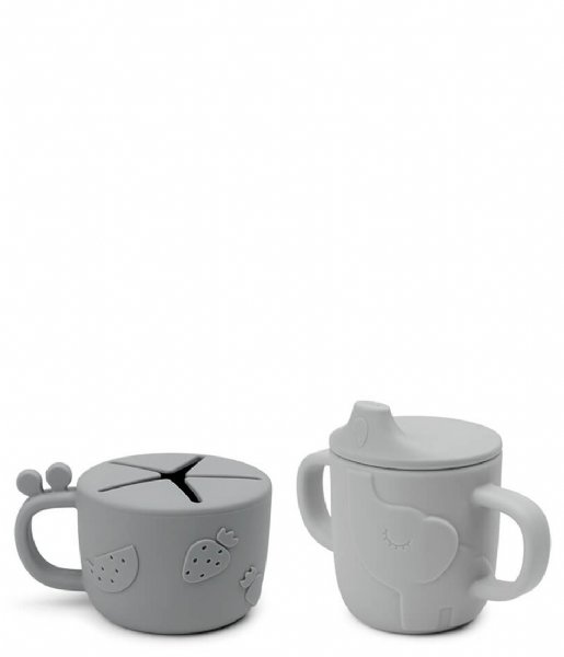Done by Deer Baby accessories Peekaboo Spout Snack Cup Set Grey (50)
