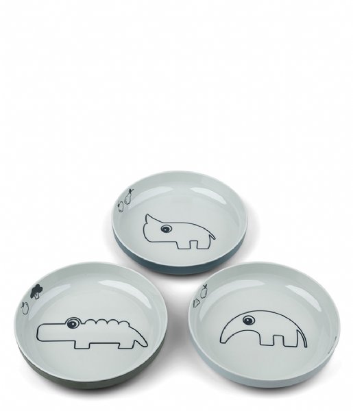 Done by Deer Baby accessories Yummy Mini Plate, 3-Pack Deer Friends Blue (1719762)
