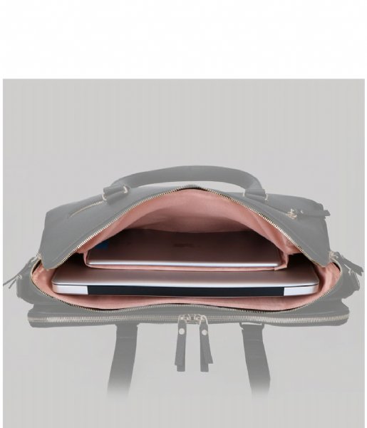 FMME Laptop Shoulder Bag Charlotte Laptop Business Bag Grain 15.6 Inch red (032)