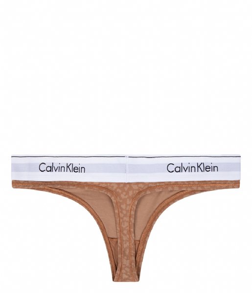 Calvin Klein Brief Thong Mini Animal Print Sandalwood (796)