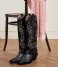 Fabienne Chapot Boots Jolly Knee High Embroidery Boot Black Cream White (9001 1003 )