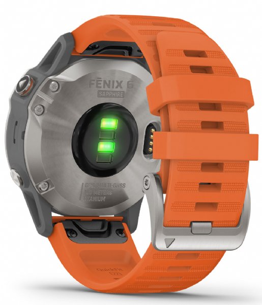 Garmin Smartwatch Fenix 6 Sapphire Titanium Grey/Orange