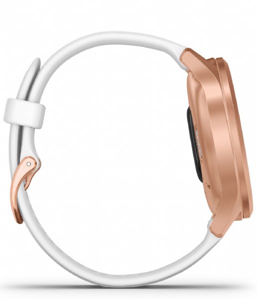 Garmin Smartwatch Vivomove Style Rose Gold met witte siliconen band