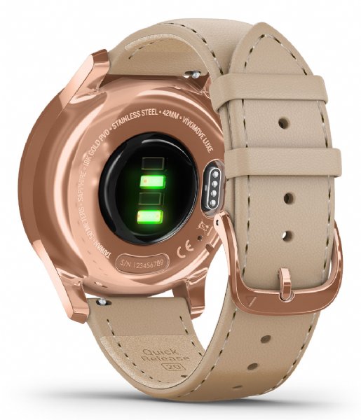 Garmin Smartwatch Vivomove Luxe Rose gold with beige band