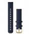 Garmin Watchstrap Quick release leather watch strap 18 mm Blue with light gold colored hardware
