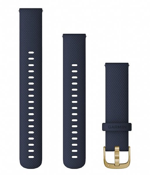 Garmin Watchstrap Quick release Silicone watch strap 18 mm Blue with light gold colored hardware